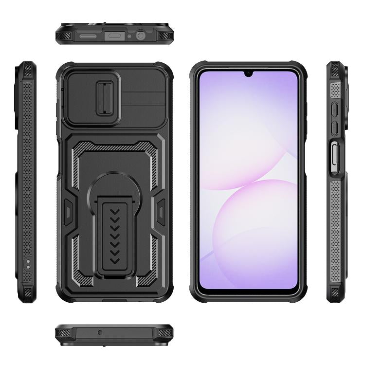 Custodia per telefono ibrida in PC e TPU con supporto invisibile per fotocamera scorrevole., For Galaxy A07 / A08 4G / 5G, For Galaxy A57 5G, For Galaxy A37 5G / A36 5G / A56 5G, For Galaxy A27 5G