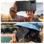Custodia per telefono ibrida in PC e TPU con supporto invisibile per fotocamera scorrevole., For Galaxy A07 / A08 4G / 5G, For Galaxy A57 5G, For Galaxy A37 5G / A36 5G / A56 5G, For Galaxy A27 5G