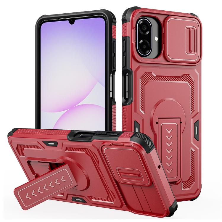 Custodia per telefono ibrida in PC e TPU con supporto invisibile per fotocamera scorrevole., For Galaxy A07 / A08 4G / 5G, For Galaxy A57 5G, For Galaxy A37 5G / A36 5G / A56 5G, For Galaxy A27 5G