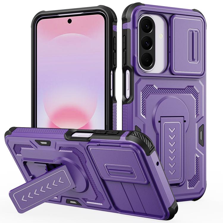 Custodia per telefono ibrida in PC e TPU con supporto invisibile per fotocamera scorrevole., For Galaxy A07 / A08 4G / 5G, For Galaxy A57 5G, For Galaxy A37 5G / A36 5G / A56 5G, For Galaxy A27 5G