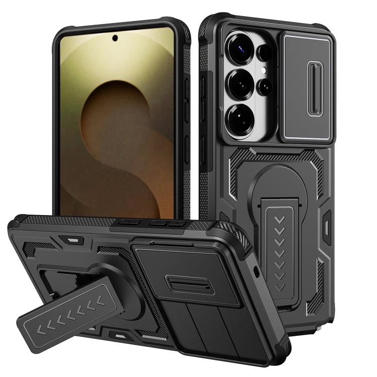 Custodia per telefono ibrida in PC e TPU con supporto invisibile per fotocamera scorrevole., For Galaxy S26 Ultra 5G, For Galaxy S26 5G, For Galaxy S25 5G / S24 5G, For Galaxy S25 Ultra 5G