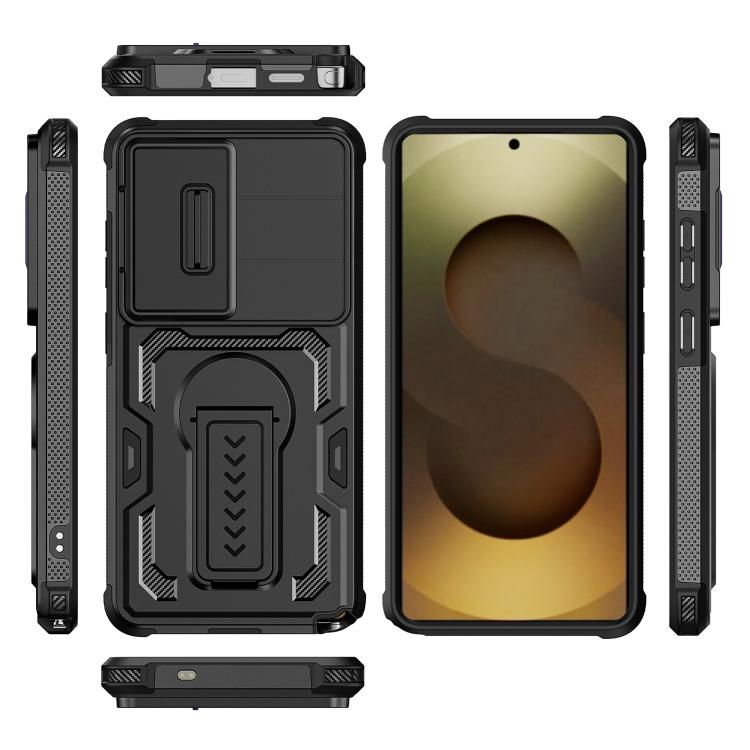 Custodia per telefono ibrida in PC e TPU con supporto invisibile per fotocamera scorrevole., For Galaxy S26 Ultra 5G, For Galaxy S26 5G, For Galaxy S25 5G / S24 5G, For Galaxy S25 Ultra 5G