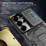 Custodia per telefono ibrida in PC e TPU con supporto invisibile per fotocamera scorrevole., For Galaxy S26 Ultra 5G, For Galaxy S26 5G, For Galaxy S25 5G / S24 5G, For Galaxy S25 Ultra 5G