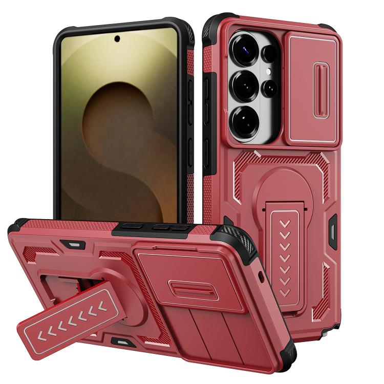 Custodia per telefono ibrida in PC e TPU con supporto invisibile per fotocamera scorrevole., For Galaxy S26 Ultra 5G, For Galaxy S26 5G, For Galaxy S25 5G / S24 5G, For Galaxy S25 Ultra 5G