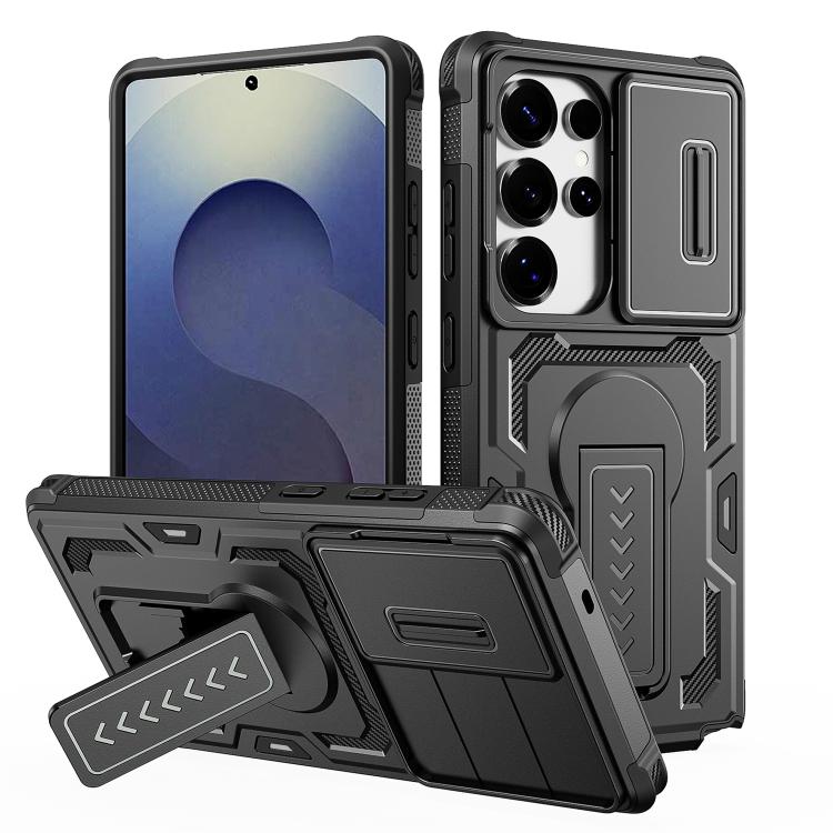 Custodia per telefono ibrida in PC e TPU con supporto invisibile per fotocamera scorrevole., For Galaxy S26 Ultra 5G, For Galaxy S26 5G, For Galaxy S25 5G / S24 5G, For Galaxy S25 Ultra 5G