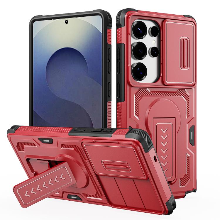Custodia per telefono ibrida in PC e TPU con supporto invisibile per fotocamera scorrevole., For Galaxy S26 Ultra 5G, For Galaxy S26 5G, For Galaxy S25 5G / S24 5G, For Galaxy S25 Ultra 5G