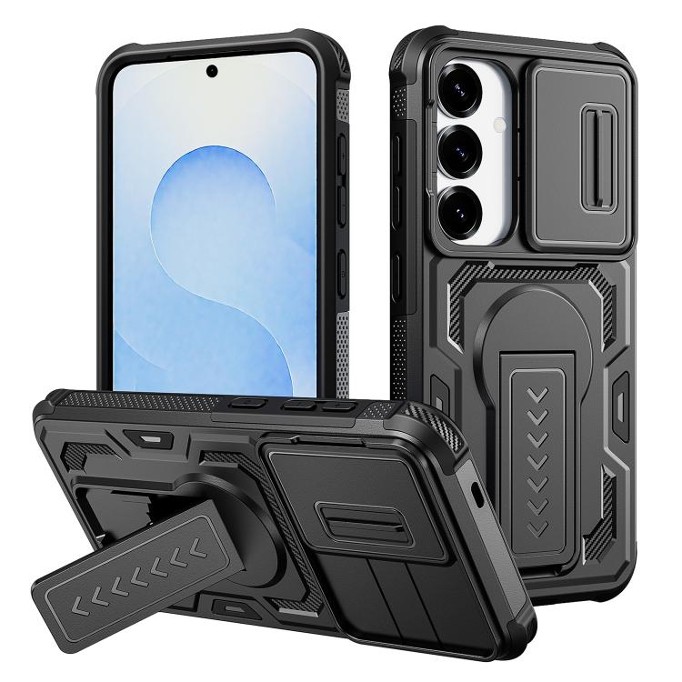Custodia per telefono ibrida in PC e TPU con supporto invisibile per fotocamera scorrevole., For Galaxy S26 Ultra 5G, For Galaxy S26 5G, For Galaxy S25 5G / S24 5G, For Galaxy S25 Ultra 5G
