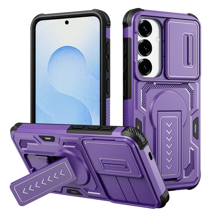 Custodia per telefono ibrida in PC e TPU con supporto invisibile per fotocamera scorrevole., For Galaxy S26 Ultra 5G, For Galaxy S26 5G, For Galaxy S25 5G / S24 5G, For Galaxy S25 Ultra 5G