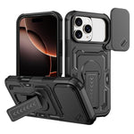 Custodia per telefono ibrida in PC e TPU con supporto invisibile per fotocamera scorrevole., For iPhone 17e / 16e, For iPhone 17 Pro Max, For iPhone 17 Pro, For iPhone 17
