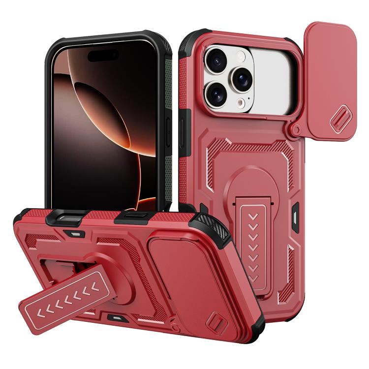 Custodia per telefono ibrida in PC e TPU con supporto invisibile per fotocamera scorrevole., For iPhone 17e / 16e, For iPhone 17 Pro Max, For iPhone 17 Pro, For iPhone 17