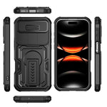 Custodia per telefono ibrida in PC e TPU con supporto invisibile per fotocamera scorrevole., For iPhone Air, For iPhone 16 Pro Max, For iPhone 16 Pro