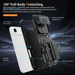 Custodia per telefono ibrida in PC e TPU con supporto invisibile per fotocamera scorrevole., For iPhone Air, For iPhone 16 Pro Max, For iPhone 16 Pro