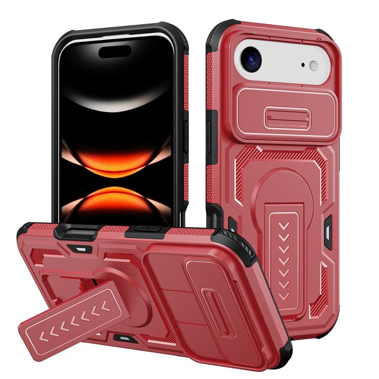 Custodia per telefono ibrida in PC e TPU con supporto invisibile per fotocamera scorrevole., For iPhone Air, For iPhone 16 Pro Max, For iPhone 16 Pro