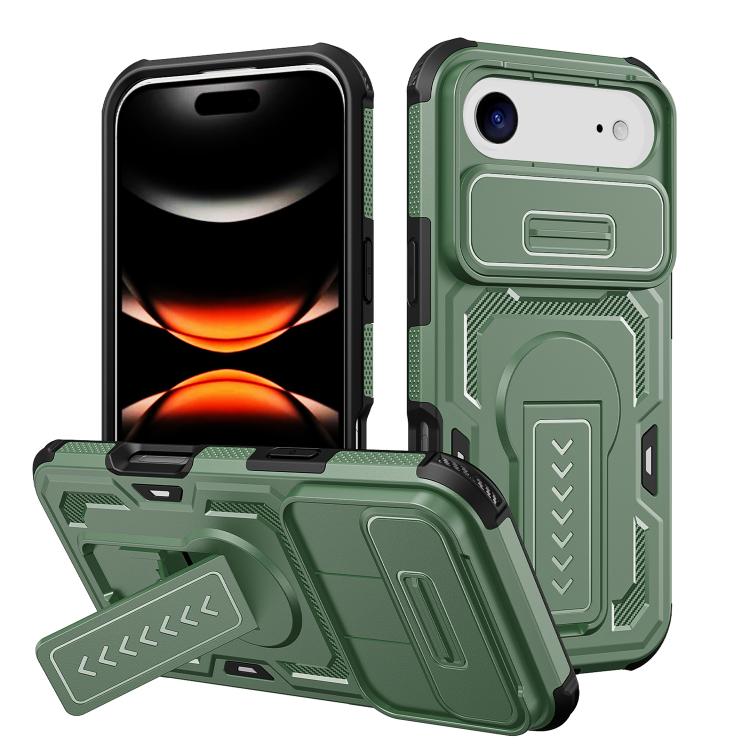 Custodia per telefono ibrida in PC e TPU con supporto invisibile per fotocamera scorrevole., For iPhone Air, For iPhone 16 Pro Max, For iPhone 16 Pro