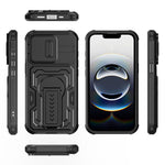 Custodia per telefono ibrida in PC e TPU con supporto invisibile per fotocamera scorrevole., For iPhone 17e / 16e, For iPhone 17 Pro Max, For iPhone 17 Pro, For iPhone 17