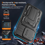 Custodia per telefono ibrida in PC e TPU con supporto invisibile per fotocamera scorrevole., For iPhone 17e / 16e, For iPhone 17 Pro Max, For iPhone 17 Pro, For iPhone 17