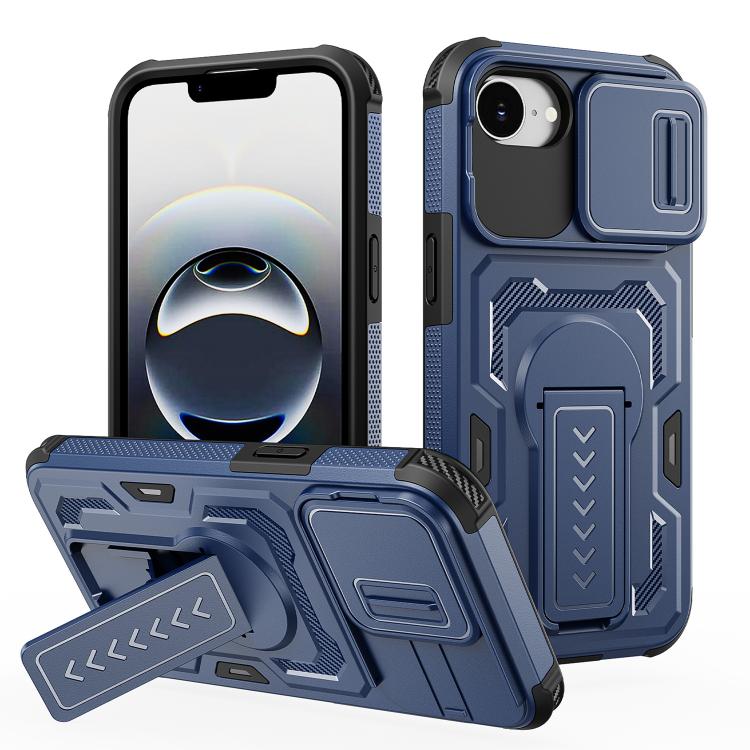 Custodia per telefono ibrida in PC e TPU con supporto invisibile per fotocamera scorrevole., For iPhone 17e / 16e, For iPhone 17 Pro Max, For iPhone 17 Pro, For iPhone 17