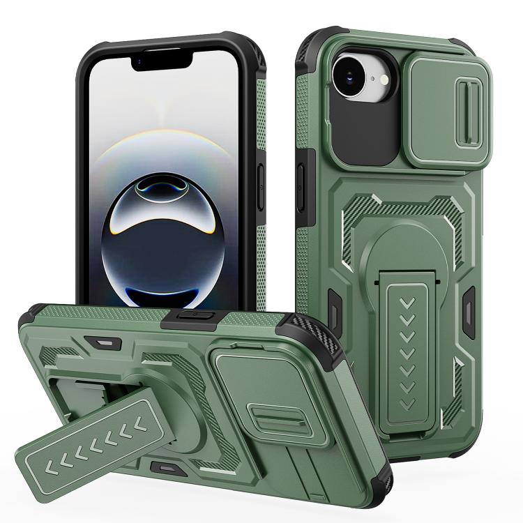 Custodia per telefono ibrida in PC e TPU con supporto invisibile per fotocamera scorrevole., For iPhone 17e / 16e, For iPhone 17 Pro Max, For iPhone 17 Pro, For iPhone 17