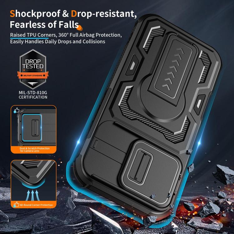 Custodia ibrida PC e TPU con supporto per iPhone 17 e 16