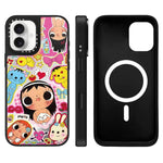 Custodia magnetica per telefono con specchio a fantasia serie YUY, For iPhone 16, For iPhone 15 Pro Max, For iPhone 15 Pro