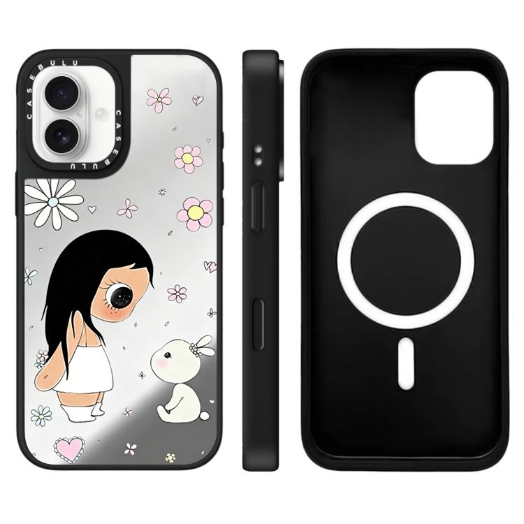 Custodia magnetica per telefono con specchio a fantasia serie YUY, For iPhone 16, For iPhone 15 Pro Max, For iPhone 15 Pro