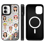 Custodia magnetica per telefono con specchio a fantasia serie YUY, For iPhone 16, For iPhone 15 Pro Max, For iPhone 15 Pro