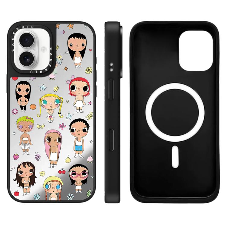 Custodia magnetica per telefono con specchio a fantasia serie YUY, For iPhone 16, For iPhone 15 Pro Max, For iPhone 15 Pro