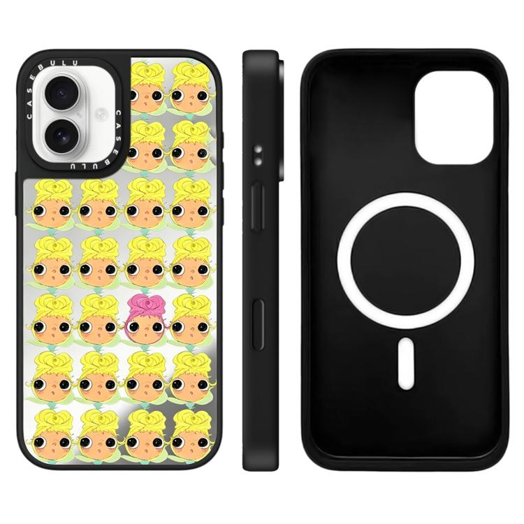 Custodia magnetica per telefono con specchio a fantasia serie YUY, For iPhone 16, For iPhone 15 Pro Max, For iPhone 15 Pro