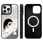 Custodia magnetica per telefono con specchio a fantasia serie YUY, For iPhone 16, For iPhone 15 Pro Max, For iPhone 15 Pro