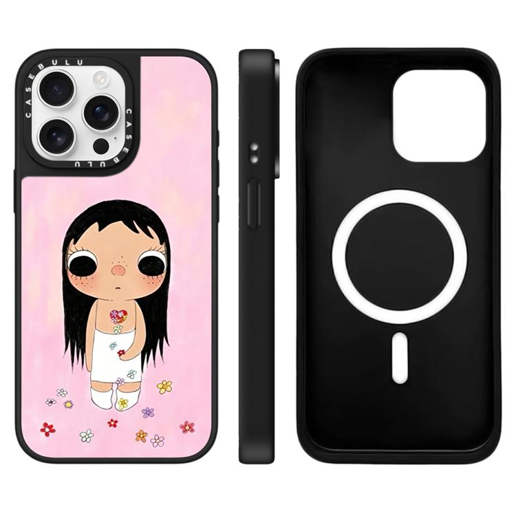Custodia magnetica per telefono con specchio a fantasia serie YUY, For iPhone 16, For iPhone 15 Pro Max, For iPhone 15 Pro