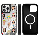 Custodia magnetica per telefono con specchio a fantasia serie YUY, For iPhone 16, For iPhone 15 Pro Max, For iPhone 15 Pro