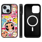 Custodia magnetica per telefono con specchio a fantasia serie YUY, For iPhone 15 Plus, For iPhone 15