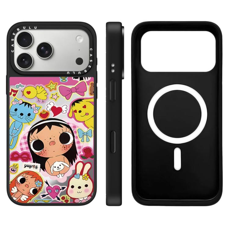 Custodia magnetica con specchio e pulsante di controllo della fotocamera della serie YUY, For iPhone 17 Pro Max, For iPhone 17 Pro, For iPhone 17