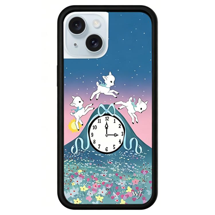 Custodia per telefono WildFlow Clock con motivo a pecore., For iPhone 15 Plus, For iPhone 15