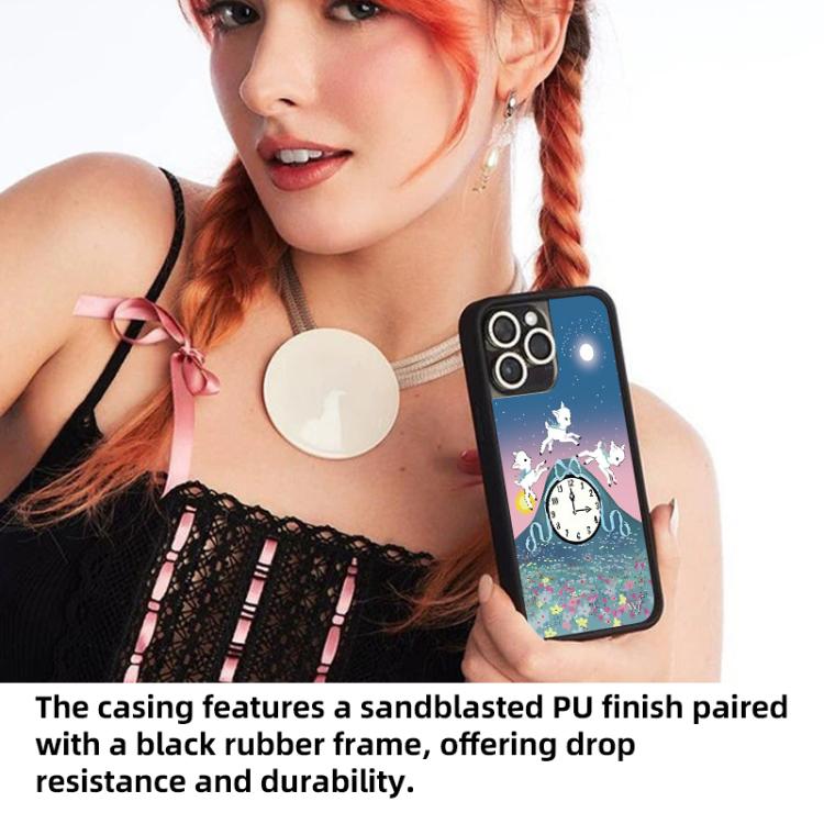 Custodia per telefono WildFlow Clock con motivo a pecore., For iPhone 16 Pro Max, For iPhone 16 Pro, For iPhone 16 Plus
