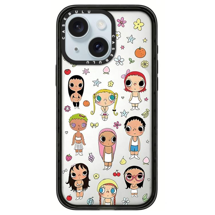 Custodia per telefono in acrilico trasparente con motivo serie YUY, For iPhone 16 Pro Max, For iPhone 16 Pro, For iPhone 16 Plus, For iPhone 16, For iPhone 15 Pro Max, For iPhone 15 Pro, For iPhone 15 Plus, For iPhone 15