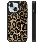Custodia per telefono a specchio con motivo leopardato e stelle, For iPhone 15 Plus, For iPhone 15