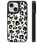 Custodia per telefono a specchio con motivo leopardato e stelle, For iPhone 15 Plus, For iPhone 15