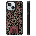 Custodia per telefono a specchio con motivo leopardato e stelle, For iPhone 15 Plus, For iPhone 15