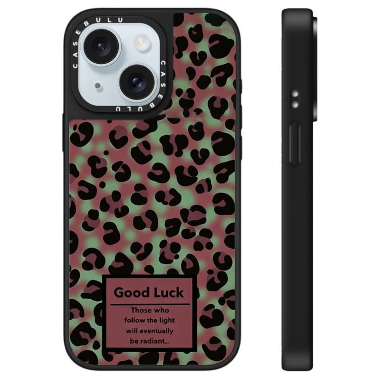 Custodia per telefono a specchio con motivo leopardato e stelle, For iPhone 15 Plus, For iPhone 15