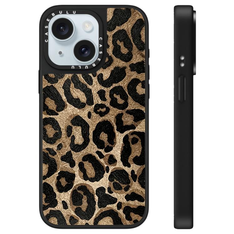 Custodia per telefono a specchio con motivo leopardato e stelle, For iPhone 15 Plus, For iPhone 15