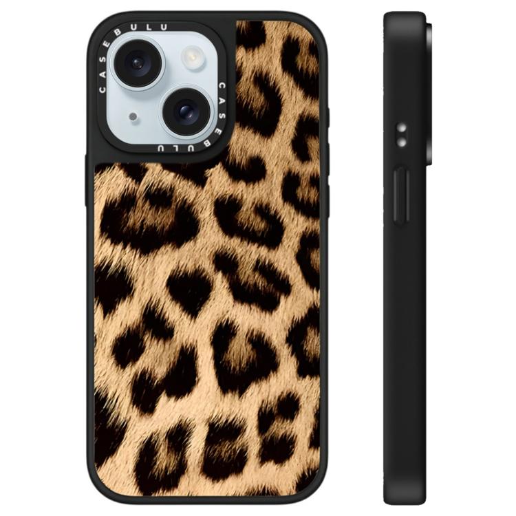 Custodia per telefono a specchio con motivo leopardato e stelle, For iPhone 15 Plus, For iPhone 15