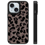 Custodia per telefono a specchio con motivo leopardato e stelle, For iPhone 15 Plus, For iPhone 15