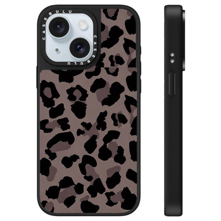 Custodia per telefono a specchio con motivo leopardato e stelle, For iPhone 15 Plus, For iPhone 15