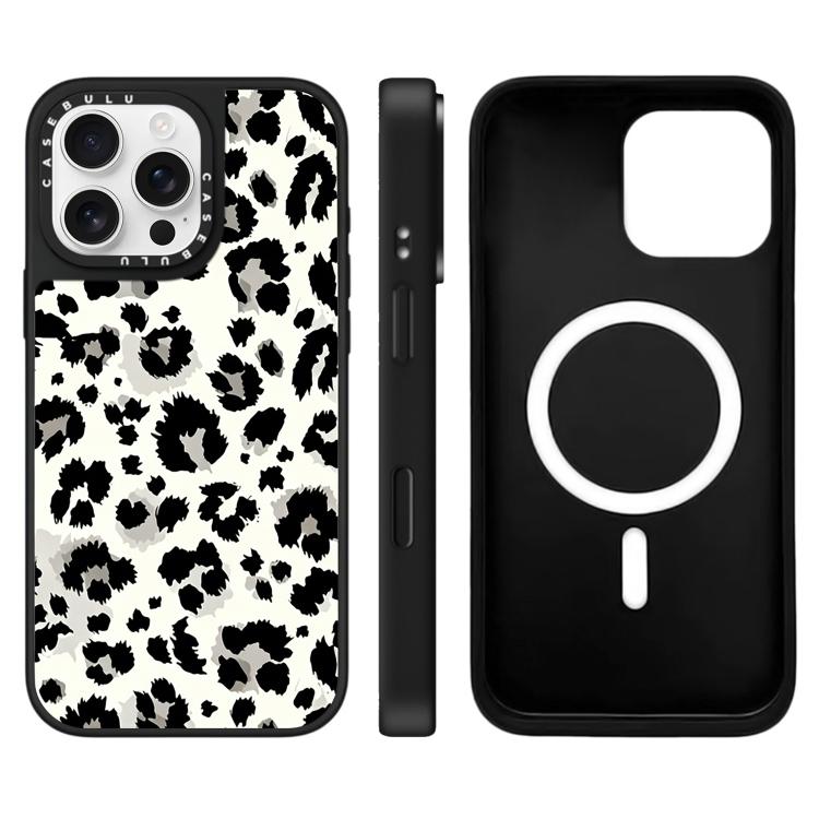Custodia magnetica per telefono con specchio a specchio e motivo leopardato a stelle., For iPhone 16 Pro Max, For iPhone 16 Pro, For iPhone 16 Plus