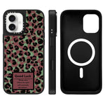 Custodia magnetica per telefono con specchio a specchio e motivo leopardato a stelle., For iPhone 16 Pro Max, For iPhone 16 Pro, For iPhone 16 Plus