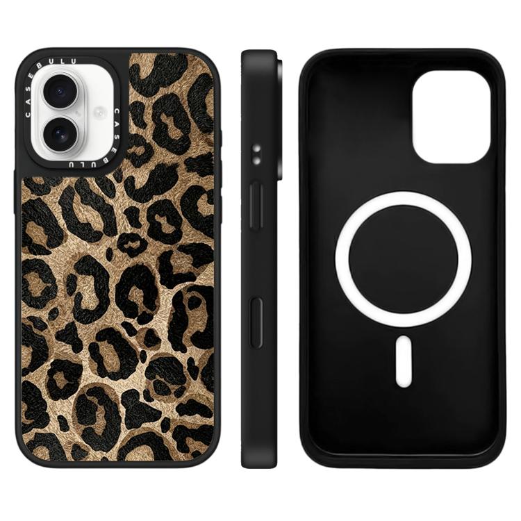Custodia magnetica per telefono con specchio a specchio e motivo leopardato a stelle., For iPhone 16, For iPhone 15 Pro Max, For iPhone 15 Pro