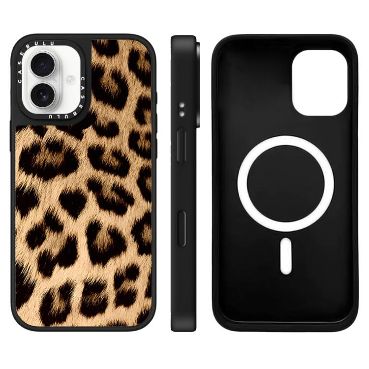 Custodia magnetica per telefono con specchio a specchio e motivo leopardato a stelle., For iPhone 16, For iPhone 15 Pro Max, For iPhone 15 Pro