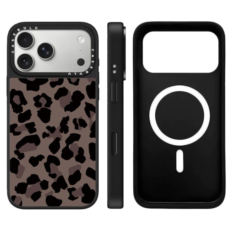 Serie Stelle Leopardo Motivo Pulsante di controllo della fotocamera Specchio Custodia magnetica per telefono, For iPhone 17 Pro Max, For iPhone 17 Pro, For iPhone 17