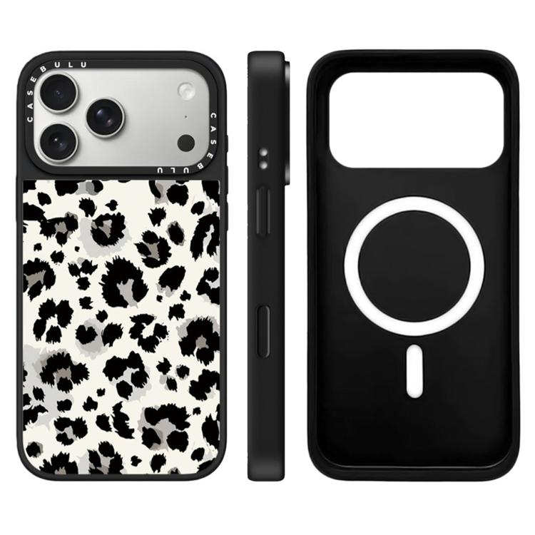 Serie Stelle Leopardo Motivo Pulsante di controllo della fotocamera Specchio Custodia magnetica per telefono, For iPhone 17 Pro Max, For iPhone 17 Pro, For iPhone 17